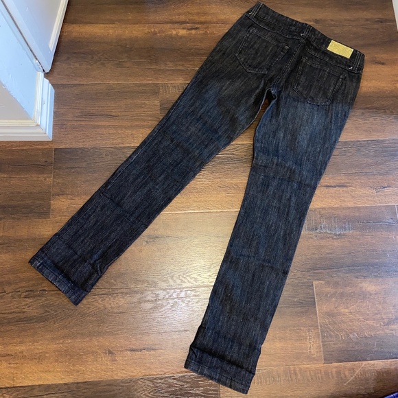 Y2K SOUTH POLE COLLECTION DARK BLACK SKINNY DENIM JEANS SZ 7 - Picture 1 of 10